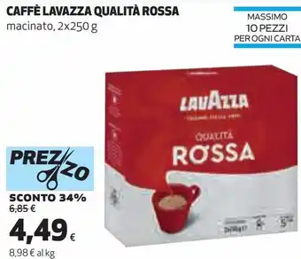 Ipercoop Caffe lavazza qualitá rossa offerta