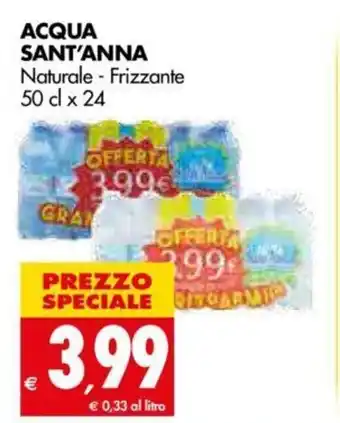 Tigros Acqua Sant'Anna Naturale - Frizzante 50 cl x 24 offerta
