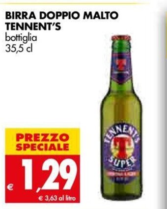 Tigros Birra Doppio Malto Tennent's bottiglia, 35,5 cl offerta