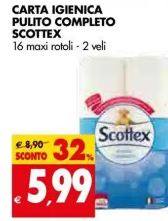 Tigros Scottex Carta Igienica Pulito Completo 2 veli offerta