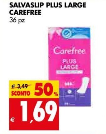 Tigros Carefree Salvaslip Plus Large 36 pz offerta
