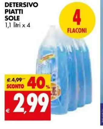 Tigros Sole Detersivo Piatti 1,1 litri x 4 offerta