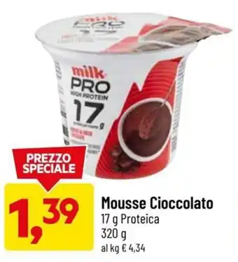 DPiù Mousse Cioccolato 17 g Proteica 320 g offerta