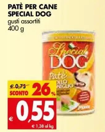 Tigros Special Dog Patè per Cane gusti assortiti 400 g offerta