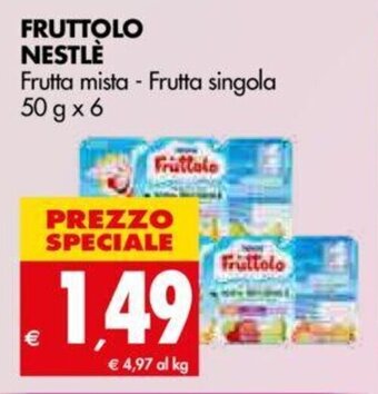 Tigros Nestlè Fruttolo Frutta mista - Frutta singola 50 g x 6 offerta