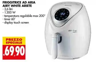 Tigros Ariete Friggitrice ad Aria Airy White offerta