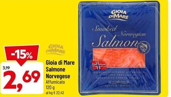 DPiù Gioia di Mare Salmone Norvegese Affumicato 120 g offerta