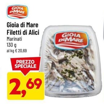 DPiù Gioia di Mare Filetti di Alici Marinati 130 g offerta