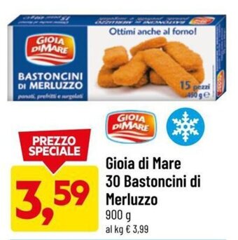 DPiù Gioia di Mare 30 Bastoncini di Merluzzo 900 g offerta
