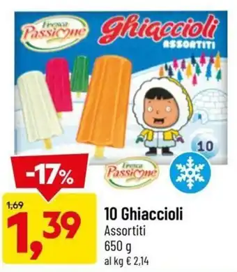 DPiù 10 Ghiaccioli Assortiti 650 g offerta
