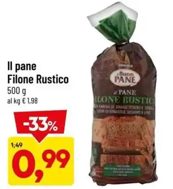 DPiù Il Pane Filone Rustico 500 g offerta