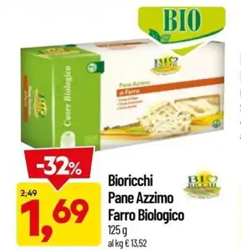 DPiù Bioricchi Pane Azzimo Farro Biologico 125 g offerta