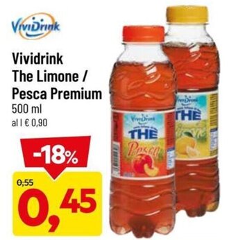 DPiù Vividrink The Limone / Pesca Premium 500 ml offerta