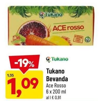 DPiù Tukano Bevanda Ace Rosso 6 x 200 ml offerta