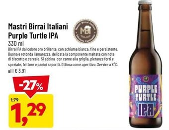 DPiù Mastri Birrai Italiani Purple Turtle IPA 330 ml offerta