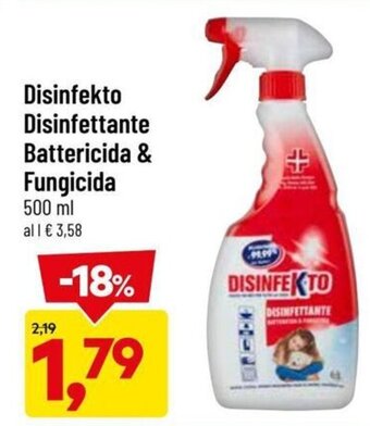 DPiù Disinfekto Disinfettante Battericida & Fungicida 500 ml offerta