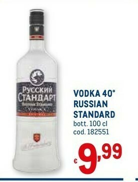Metro Russian standard Vodka offerta