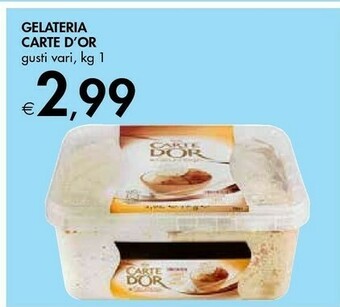 Bennet Algida Carte D'Or La Gelateria Stracciatella Gianduia Caffè 1000 G(ml) offerta