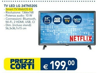 Esselunga LG 24TN520S-PZ TV 59,9 Cm (23.6") HD Smart TV Wi-Fi Nero offerta