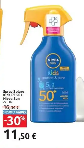 Carrefour Nivea Sun Spray Solare Kids PF 50+ 270 ml offerta