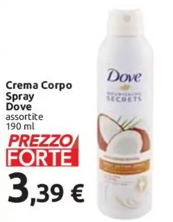 Carrefour Dove Crema Corpo Spray 190 ml offerta