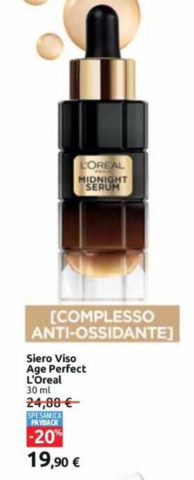 Carrefour L'Oréal Siero Viso Age Protect 30 ml offerta
