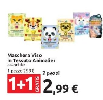 Carrefour Maschera Viso in Tessuta Animalier offerta