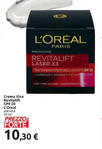 Carrefour L'Oréal Crema Viso Revitalift SPF 20 50 ml offerta