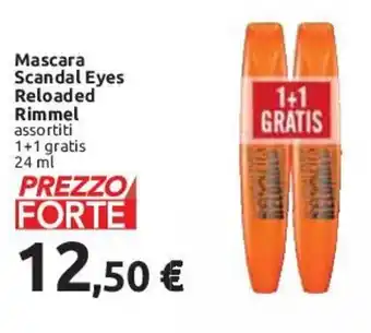 Carrefour Rimmel Mascara Scandal Eyes Reloaded 1+1 gratis 24 ml offerta