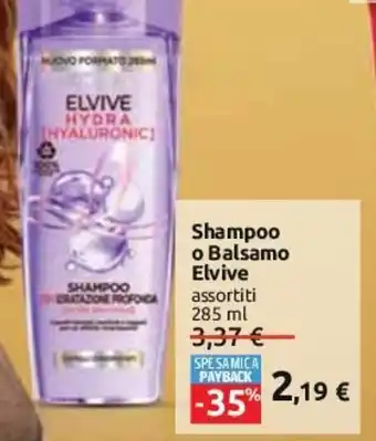 Carrefour Elvive Shampoo o Balsamo 285 ml offerta