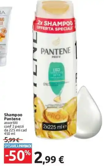 Carrefour Pantene Shampoo 2 pezzi 225 ml cad 450 ml offerta