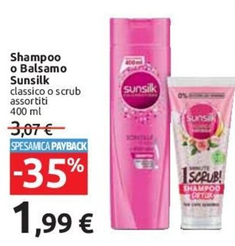 Carrefour Sunsilk Shampoo o Balsamo 400 ml offerta