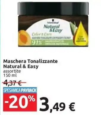 Carrefour Natural & Easy Maschera Tonalizzante 150 ml offerta