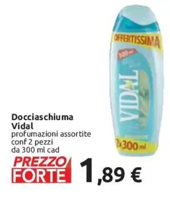 Carrefour Vidal Docciaschiuma 2 pezzi 300 ml offerta