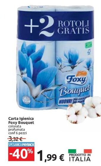 Carrefour Foxy Bouquet Carta Igienica 6 pezzi offerta