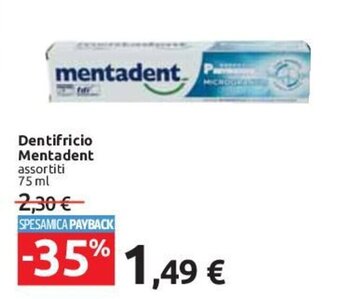 Carrefour Mentadent Dentifricio 75 ml offerta