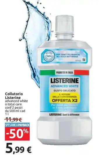 Carrefour Listerine collutorio 2 pezzi 500 ml cad 1 l offerta