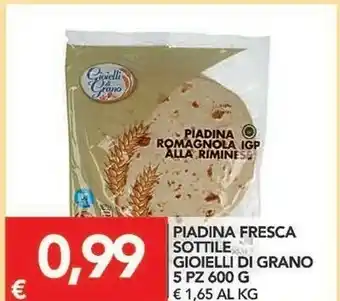 TuoDi Gioielli di grano Gioielli di Grano - Piadina Romagnola IGP alla Riminese 600 g(ml) offerta