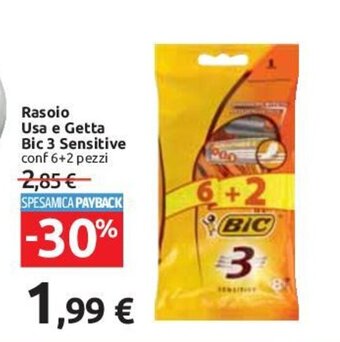 Carrefour Bic 3 Sensitive Rasoio Usa e Getta 6+2 pezzi offerta
