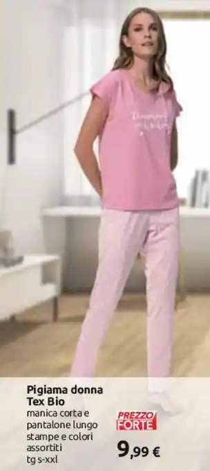 Carrefour Tex Bio Pigiama donna s-xxl offerta
