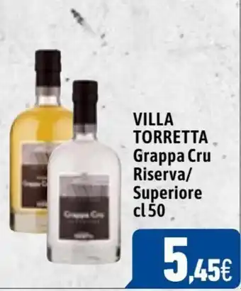C+C Cash and Carry Villa Torretta Grappa Cru Riserva/Superiore 50 cl offerta