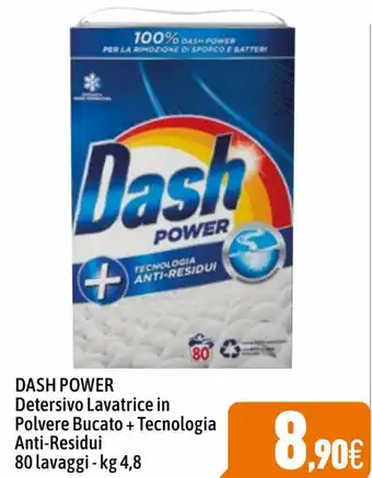 C+C Cash and Carry Dash Power Detersivo Lavatrice in Polvere Bucato + Tecnologia Anti-Residui 80 lavaggi - 4,8 kg offerta