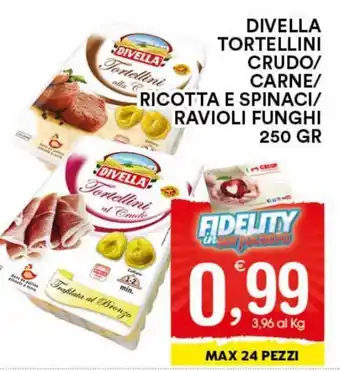 Gecop Divella Tortellini Crudo/Carne/Ricotta e Spinaci/Ravioli Funghi 250 gr offerta