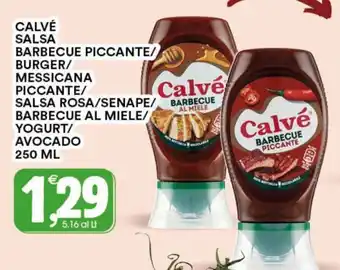Gecop Calvé Salsa Barbecue piccante burger/messicana piccante/salsa rosa/senape/barbecue al miele/Yogurt/Avocado 250 ml offerta
