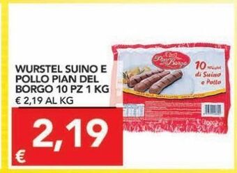 TuoDi Wurstel suino e pollo pian del borgo 10 pz 1 kg offerta