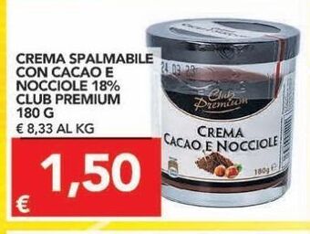 TuoDi Crema spalmabile con cacao e nocciole 18% club premium offerta