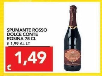 TuoDi Spumante rosso dolce conte rosina 75 cl offerta