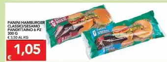 TuoDi Panini hamburger classici/sesamo pandittaino 6 pz 300 g offerta