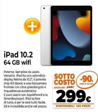 Expert Apple iPad 10.2 64 GB wifi offerta