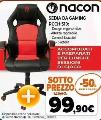 Expert nacon Sedia da gaming PCCH-310 offerta